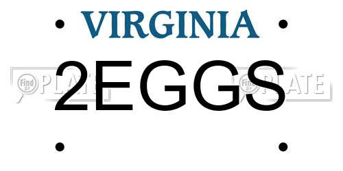 2EGGS Virginia License Plate