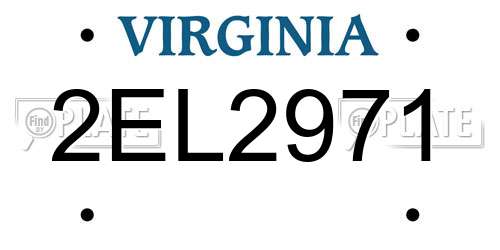 2EL2971 Virginia License Plate