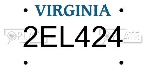 2EL424 Virginia License Plate