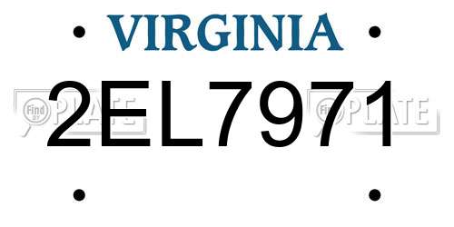 2EL7971 Virginia License Plate