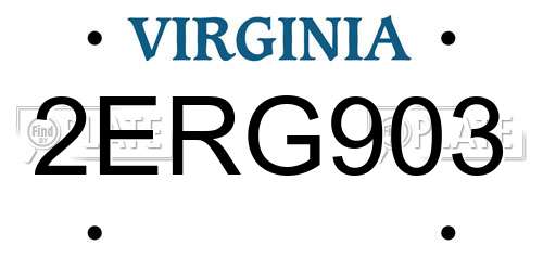 2ERG903 Virginia License Plate