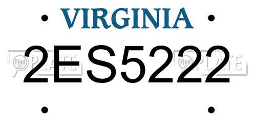 2ES5222 Virginia License Plate