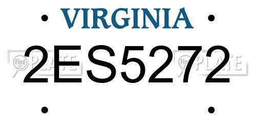 2ES5272 Virginia License Plate