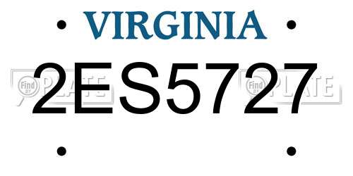 2ES5727 Virginia License Plate