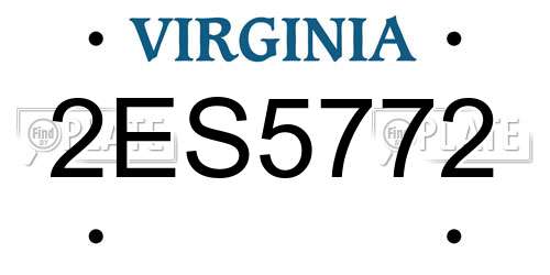 2ES5772 Virginia License Plate