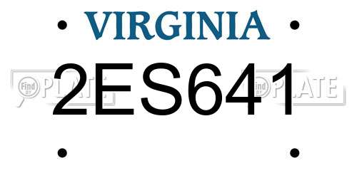 2ES641 Virginia License Plate