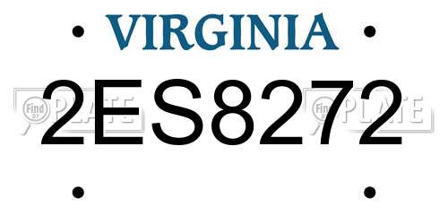 2ES8272 Virginia License Plate