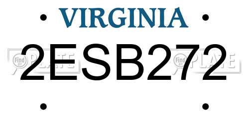2ESB272 Virginia License Plate