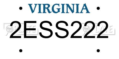 2ESS222 Virginia License Plate