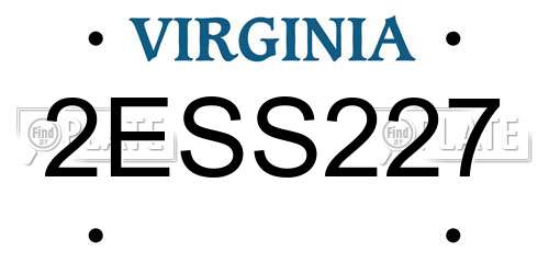 2ESS227 Virginia License Plate