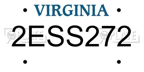2ESS272 Virginia License Plate