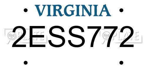 2ESS772 Virginia License Plate