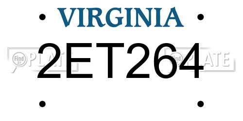 2ET264 Virginia License Plate