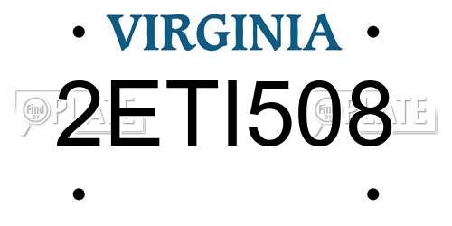 2ETI508 Virginia License Plate