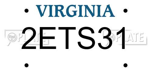 2ETS31 Virginia License Plate