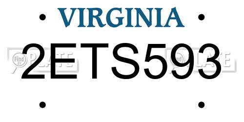 2ETS593 Virginia License Plate