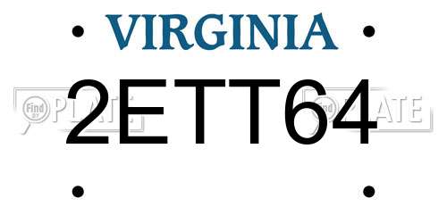 2ETT64 Virginia License Plate
