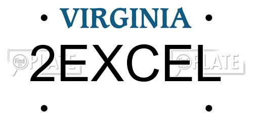 2EXCEL Virginia License Plate
