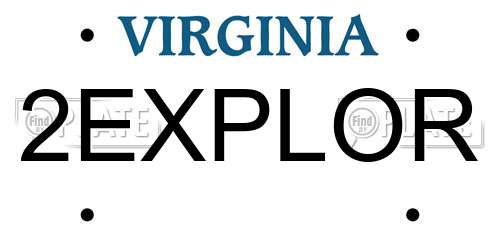 2EXPLOR Virginia License Plate