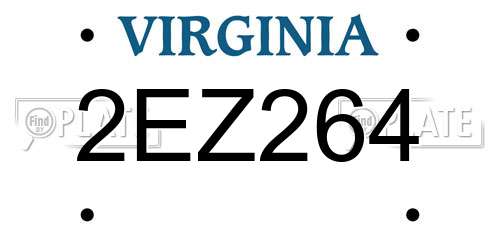 2EZ264 Virginia License Plate