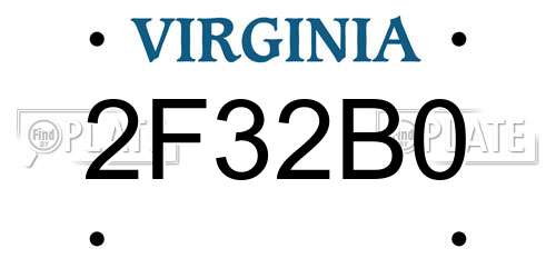 2F32B0 Virginia License Plate