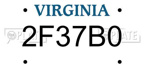 2F37B0 Virginia License Plate