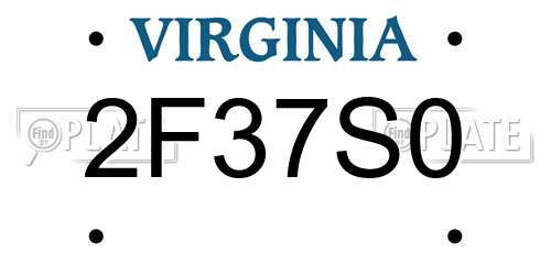 2F37S0 Virginia License Plate