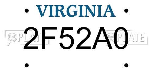 2F52A0 Virginia License Plate