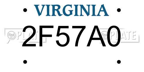 2F57A0 Virginia License Plate