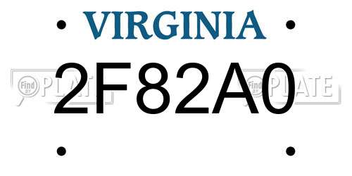 2F82A0 Virginia License Plate