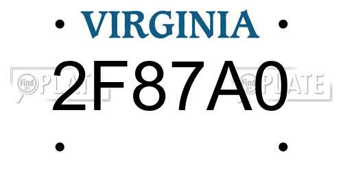 2F87A0 Virginia License Plate