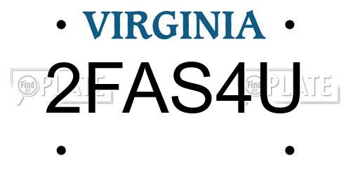 2FAS4U Virginia License Plate