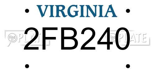 2FB240 Virginia License Plate