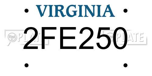 2FE250 Virginia License Plate