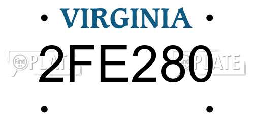 2FE280 Virginia License Plate