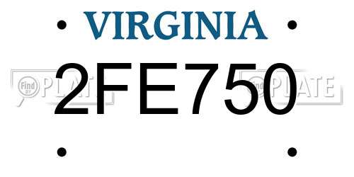 2FE750 Virginia License Plate