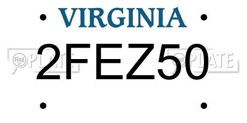 2FEZ50 Virginia License Plate