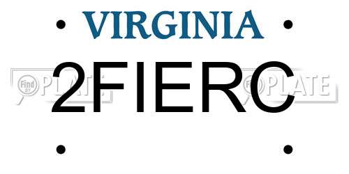 2FIERC Virginia License Plate