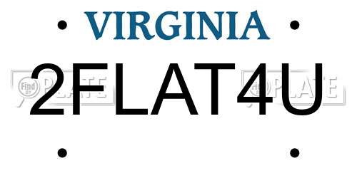 2FLAT4U Virginia License Plate