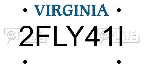 2FLY41I Virginia License Plate