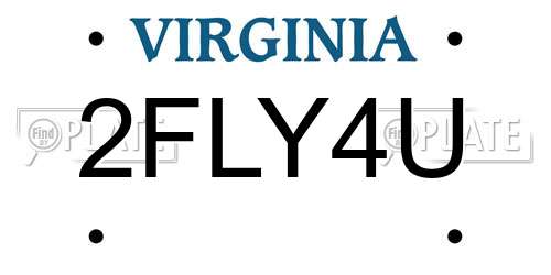 2FLY4U Virginia License Plate