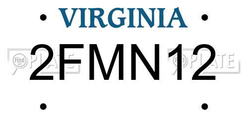 2FMN12 Virginia License Plate