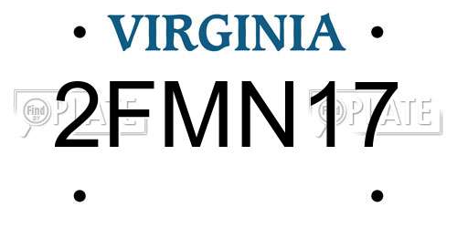 2FMN17 Virginia License Plate