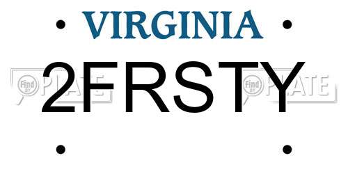 2FRSTY Virginia License Plate