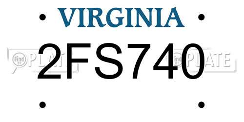 2FS740 Virginia License Plate