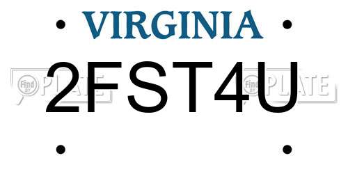 2FST4U Virginia License Plate
