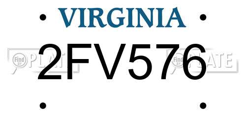 2FV576 Virginia License Plate