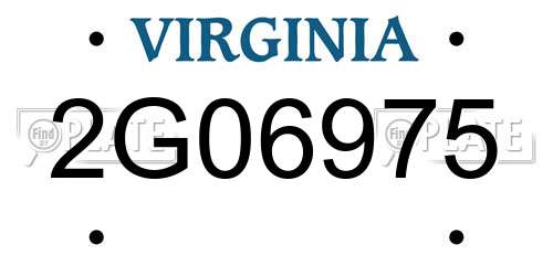 2G06975 Virginia License Plate