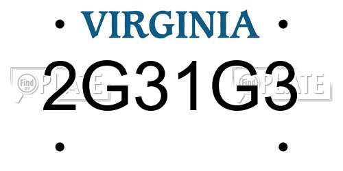 2G31G3 Virginia License Plate