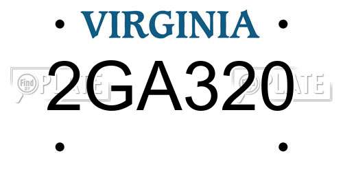 2GA320 Virginia License Plate